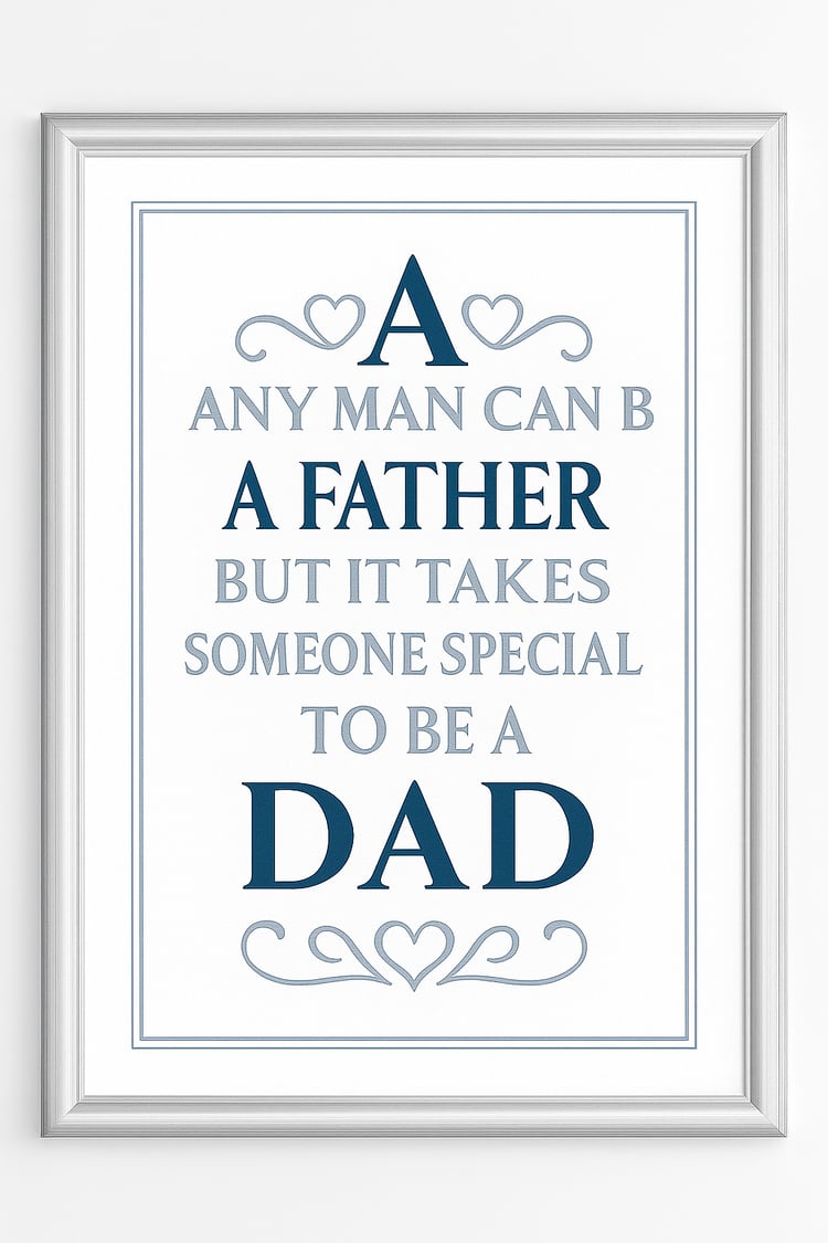 fathers day printable printable fathers day quotes dad wall art father gift idea blue and silver decor instant download gift father's day card insert digital quote for dad father appreciation art fatherhood printable