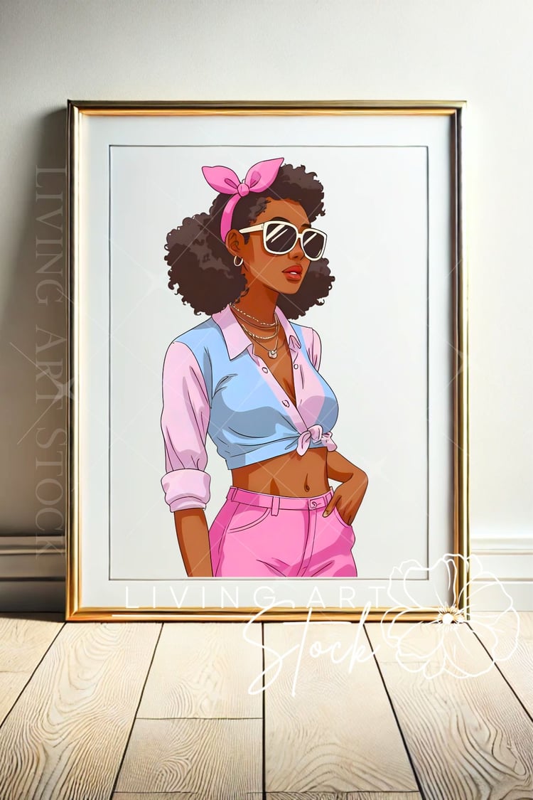 black women summer transparent wall art