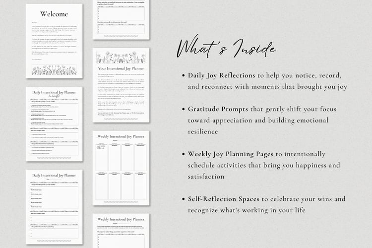 Printable Intentional Joy Journal Planner