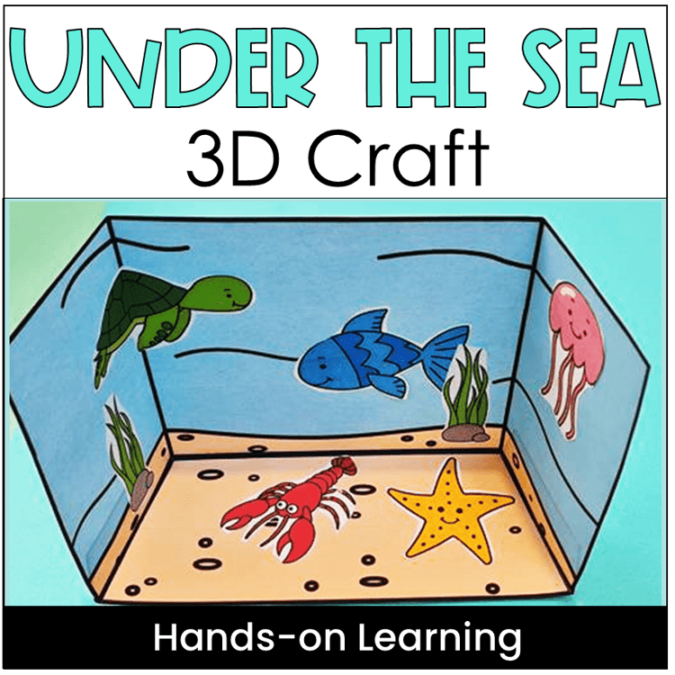 Under the sea 3D diorama of the ocean with sea animals