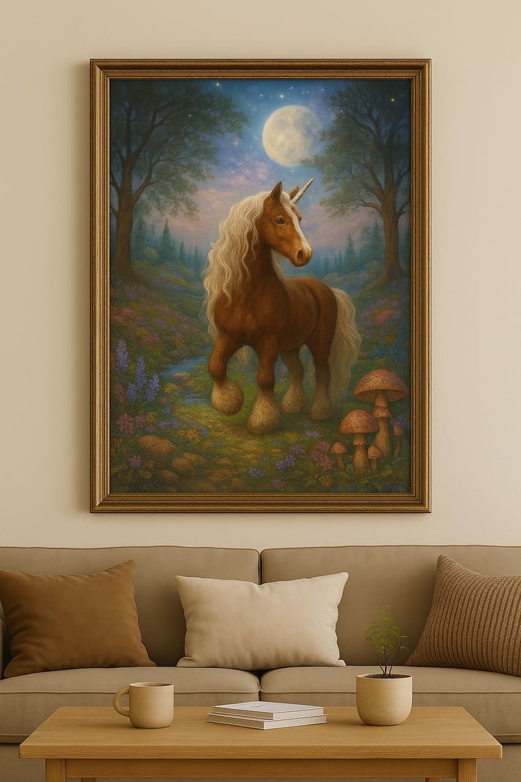 Unicorn Clydesdale Printable Wall Art: Majestic & Unique