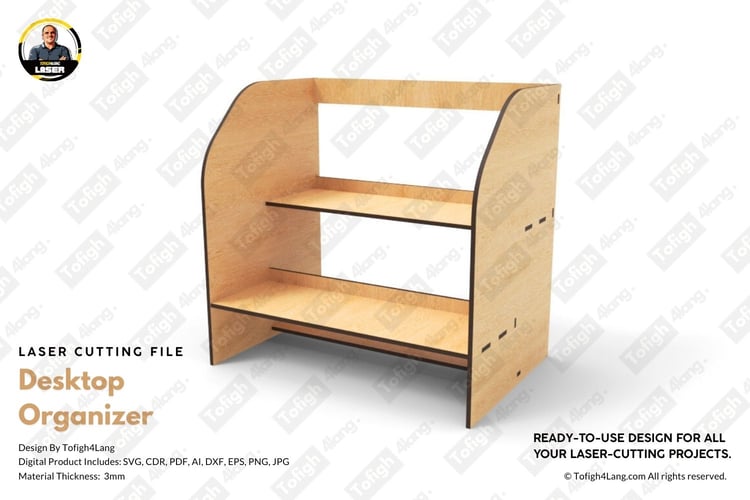Laser Cut Desktop Organizer Design