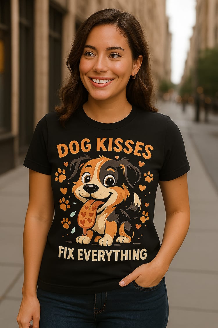 Trendy, Printable T-Shirt Dog Kisses