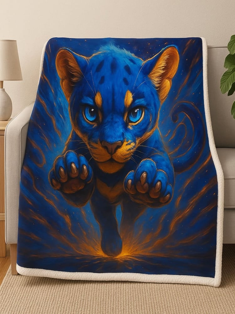 Vibrant Microfleece Blankets – Power Kitten