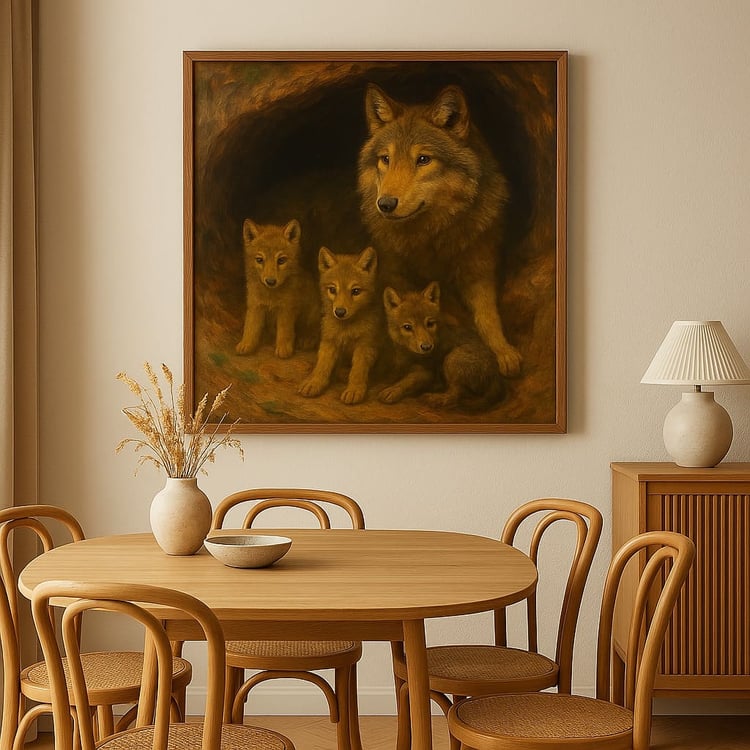 Spirit of the Wolf: Oil-Like Printable Art - Bold & Wild Spaces Dinning Room