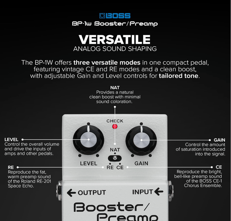 BOSS Booster/Preamp guitar pedal.