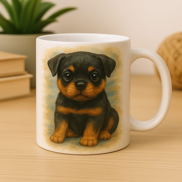 Adorable Puppy Prints for Your Favorite Mug! Rottweiler