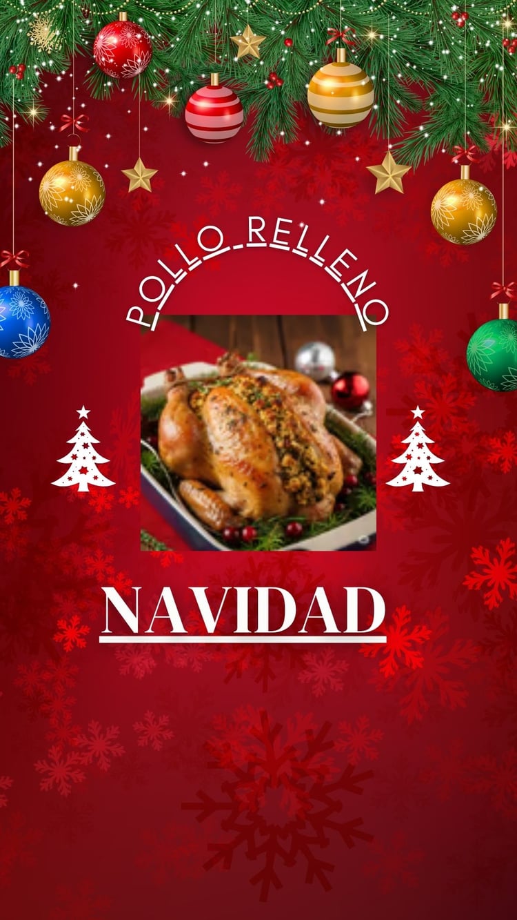 Pollo relleno navideño