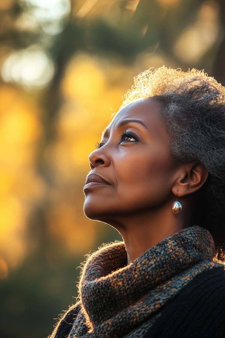 woman outside in contemplation