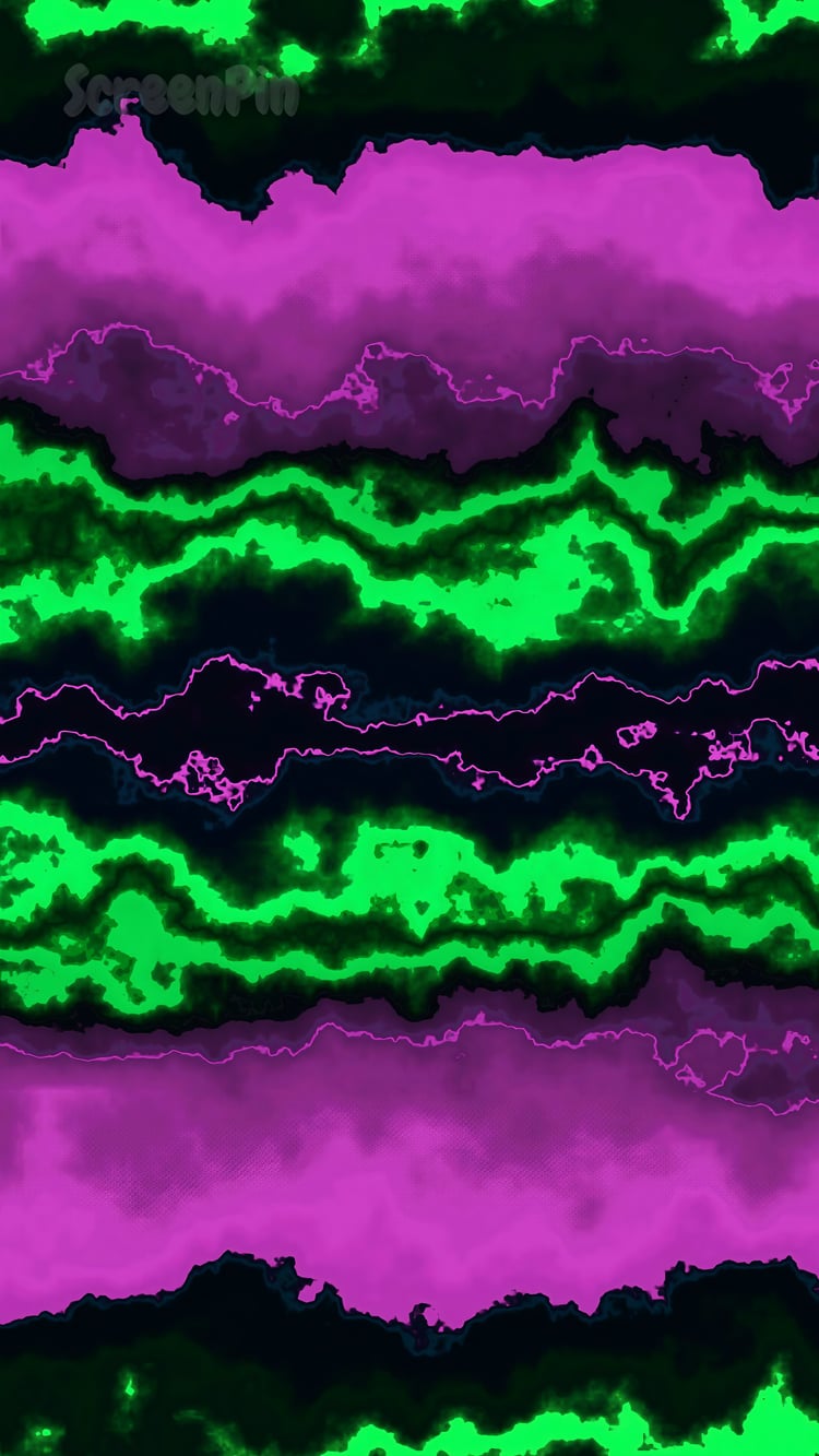 Abstract digital marble texture with flowing purple and green tones in fluid motion