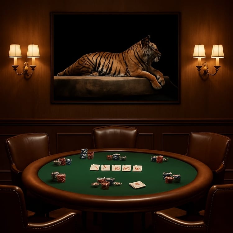 Transform Your Walls with Powerful Tiger Artwork! Poker Room