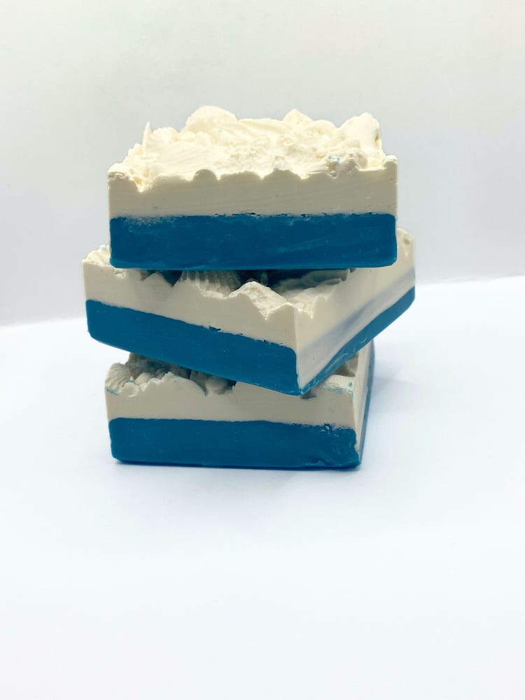 Stack of Sanibel seashell handmade soaps