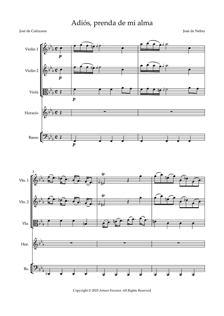 Jose de Nebra - Full Score