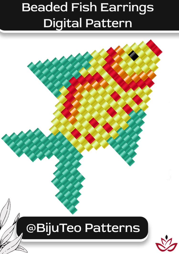 Beaded Fish Digital Beading PDF Pattern – Aquatic Jewelry
