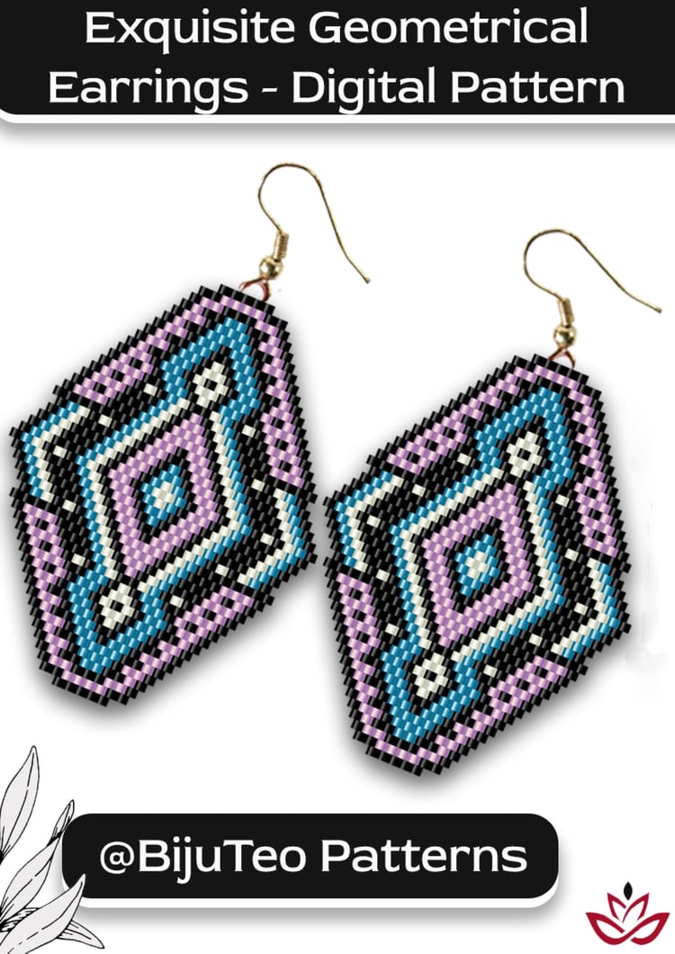 Exquisite Geometrical Earrings Digital PDF Pattern – Modern Jewelry