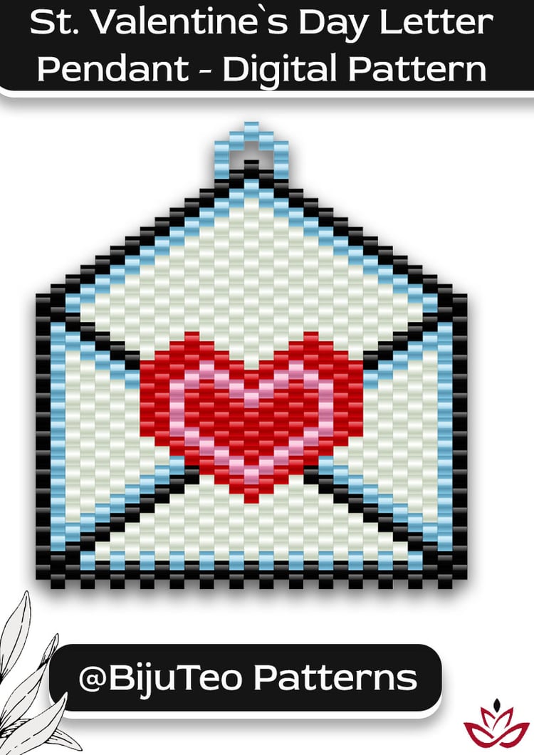 St. Valentine`s Day Letter Pendant PDF Pattern