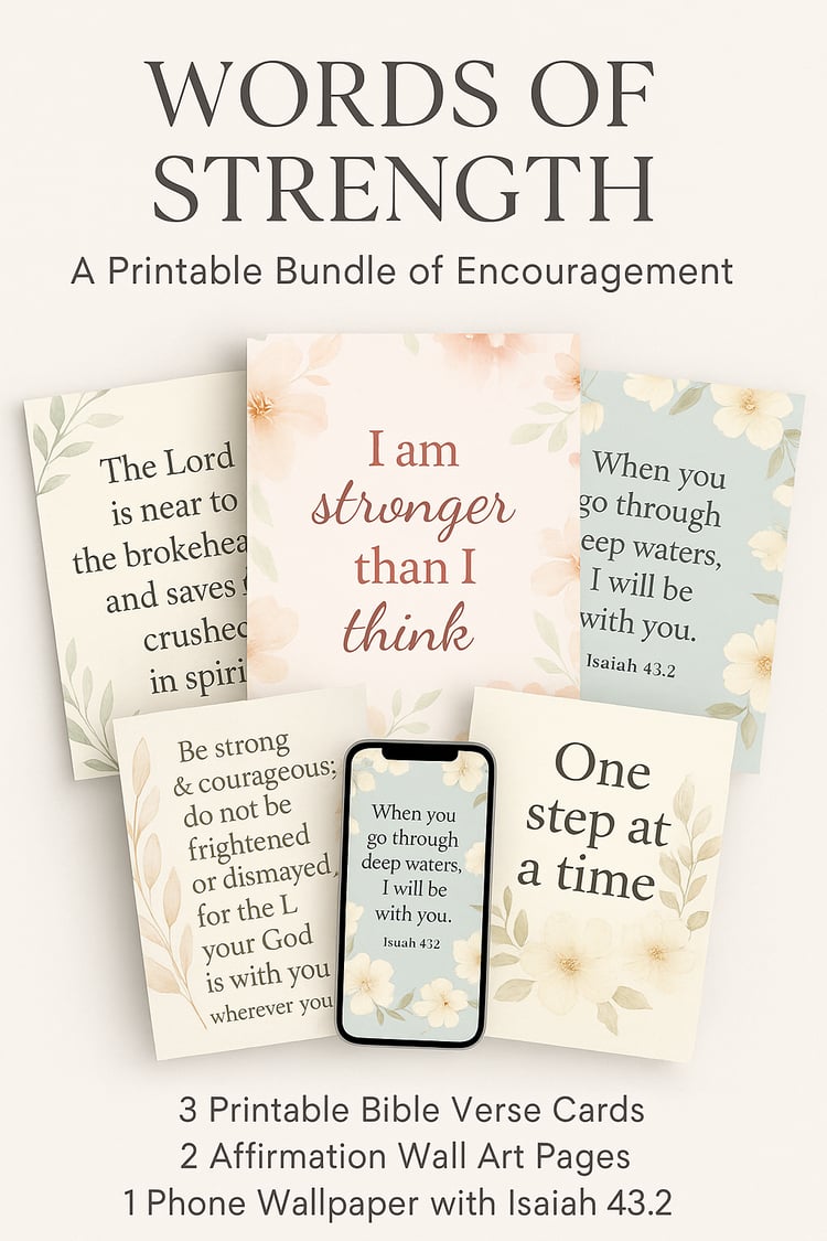 Bible verse printable, Christian wall art, encouraging Bible verses, scripture print, affirmation wall art, faith-based digital download, printable scripture cards, Christian printables for women, Isaiah 43:2, inspirational Bible decor, printable faith ar