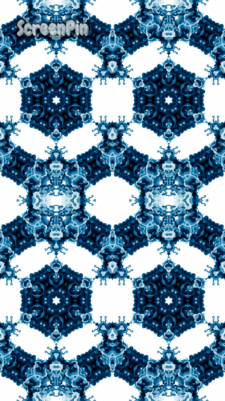 A seamless digital pattern of intricate blue ornaments on a white background, combining traditional decorative elements with modern symmetry and clean design.