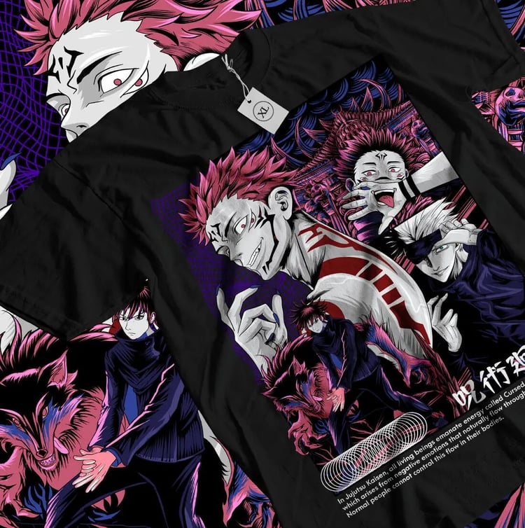 Jujutsu Kaisen Shirt, Sukuna T-Shirt, Anime Horror Tee, JJK Merch, Otaku Gift, Unisex Anime T-Shirt, Streetwear Japan