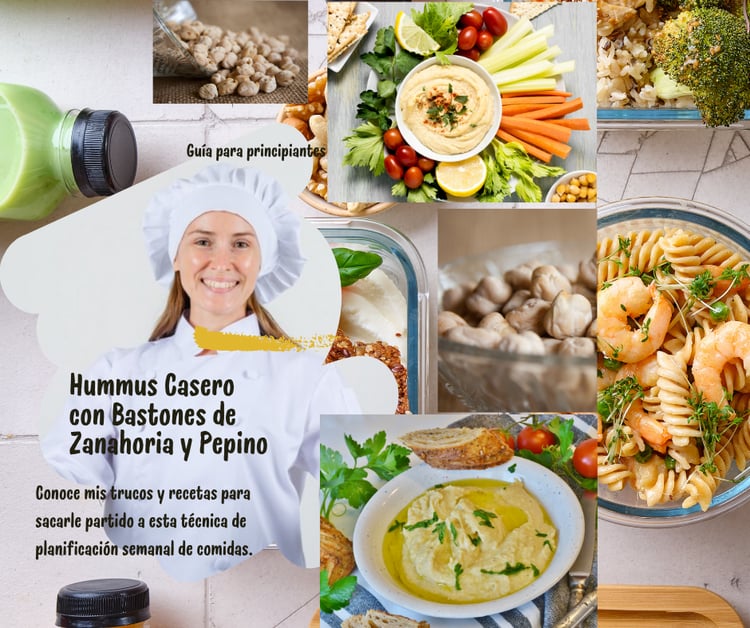 Receta hummus casero bastiones de zanahoria y pepino