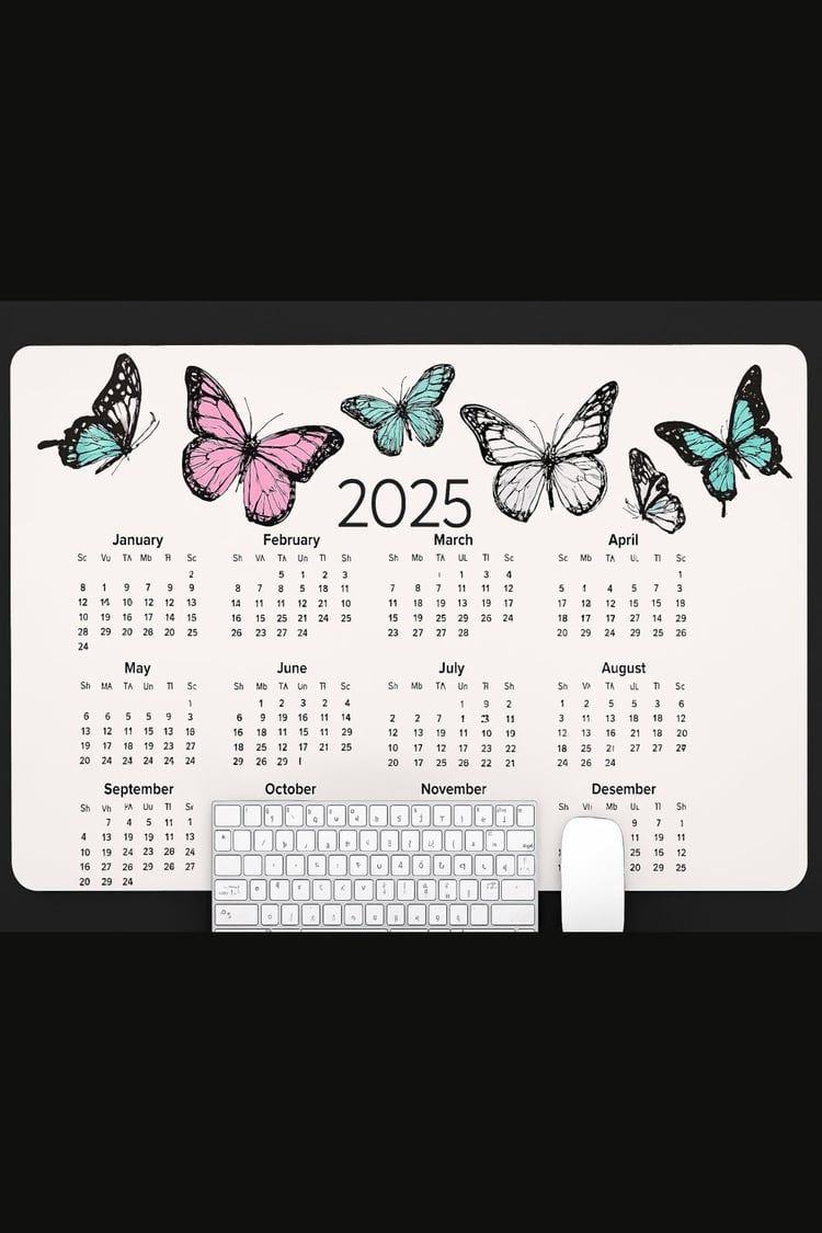 The Printable Calendar Desk Mat You Didn’t Know You Needed Butterfly