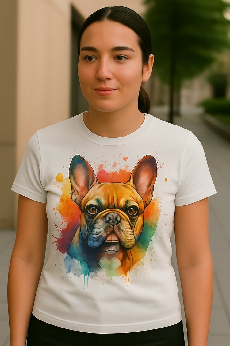Watercolor Dog Faces—French Bulldog