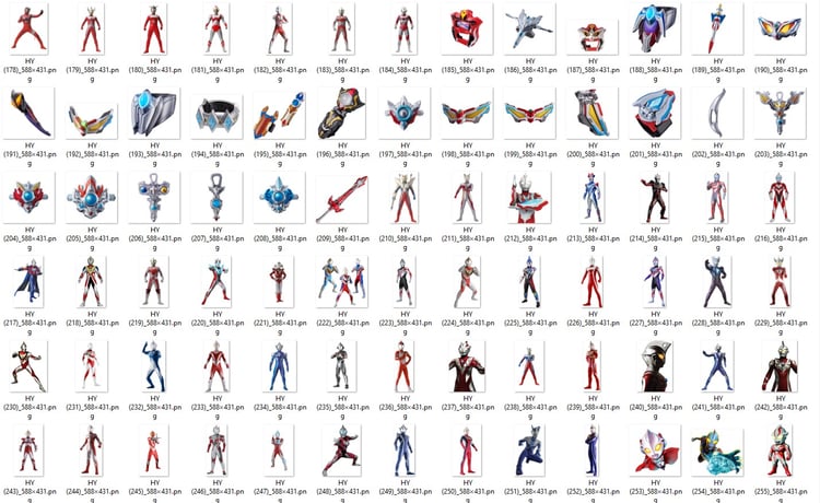 220 Ultraman PNG Bundle | Retro Superhero Stickers | Kawaii Tokusatsu Clipart | Instant Download for Planner, Scrapbook, Sublimation robot