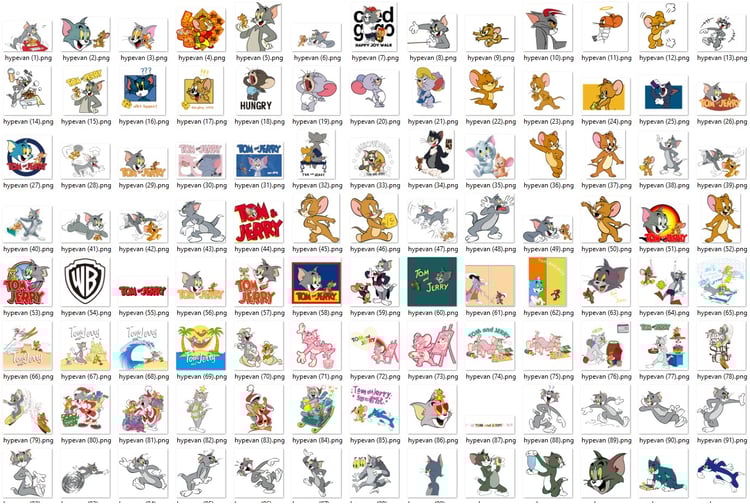 300+ Tom and Jerry PNG Bundle β 300+ Cute Cartoon Clipart Stickers | Digital Download | Mouse & Cat Art for Sublimation, Crafts, Planners