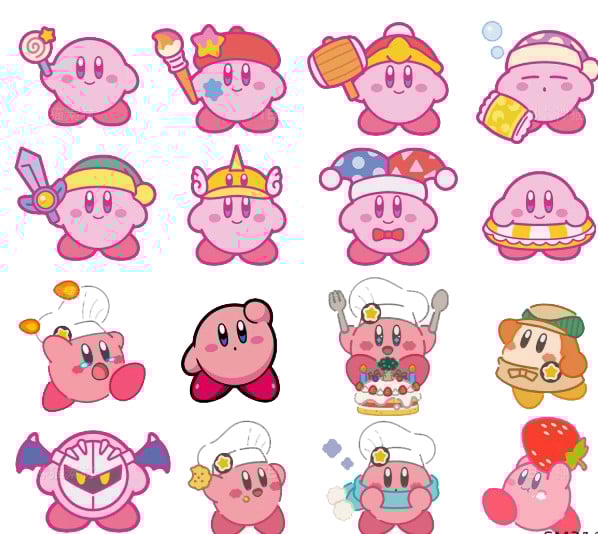 31 Kirby PNG Bundle | 31 Cute Pink Kirby Digital Stickers |PNG Files for Print & Cut, Sublimation, Crafts, and Kawaii Projects