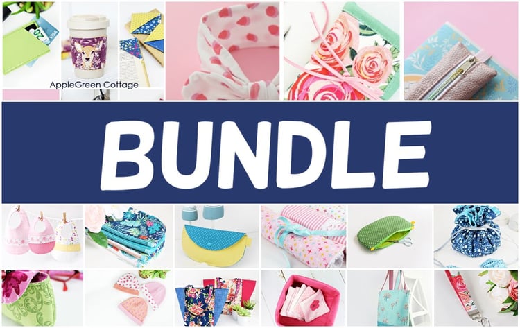 finished sewing projects that are part of AppleGreenCottage Printable Tutorials Bundle