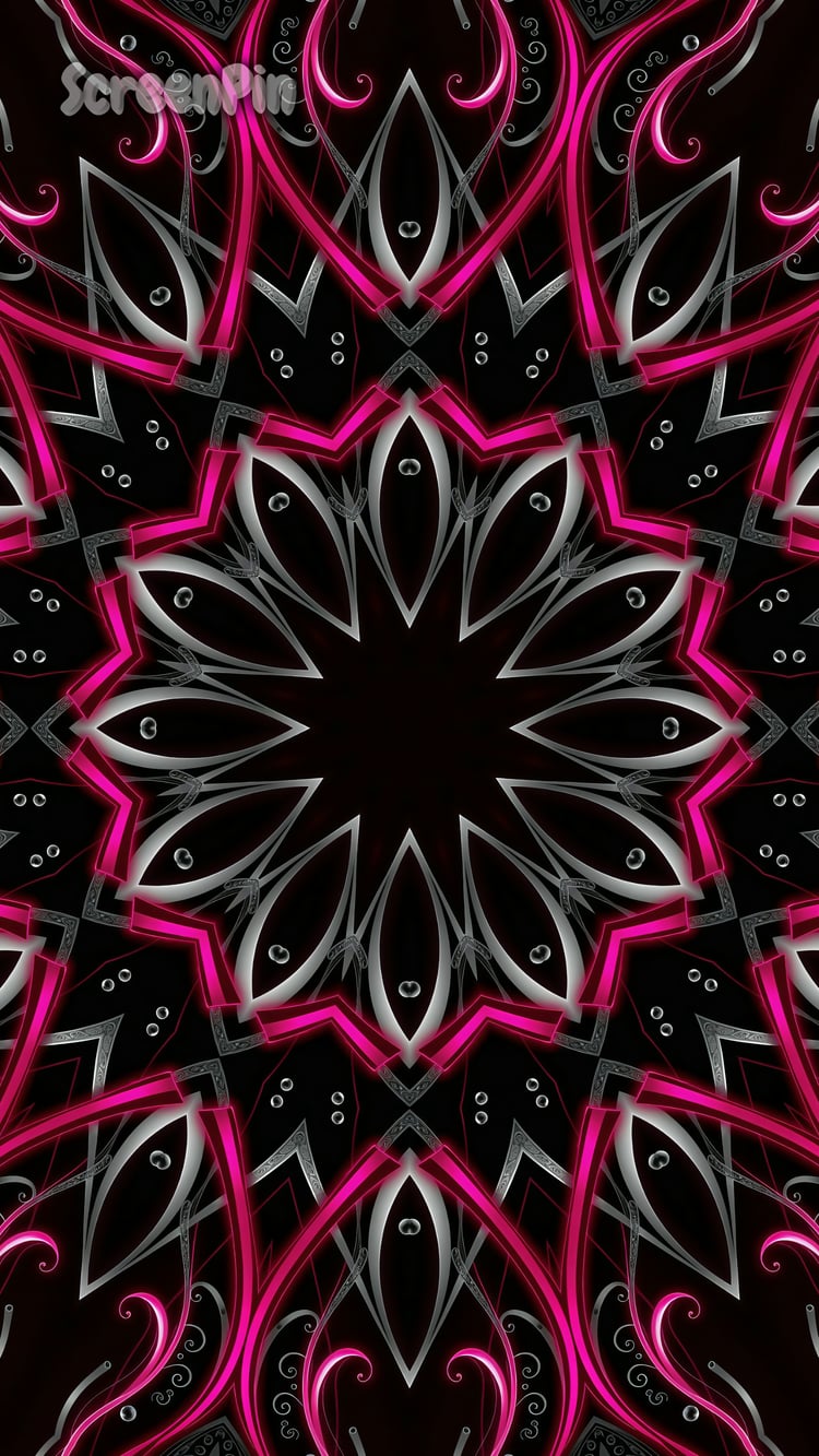 A seamless digital ornamental pattern in rich crimson and metallic silver on a black background, featuring intricate design elements with a luxurious and modern aesthetic.