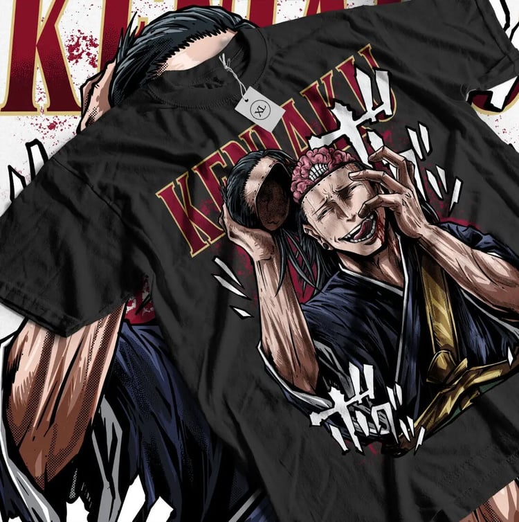 Front view of Geto Suguru Jujutsu Kaisen anime T-shirt on model