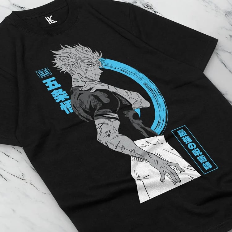 Gojo Satoru Jujutsu Kaisen Premium Black T-Shirt – Aesthetic Anime Streetwear for Men and Women