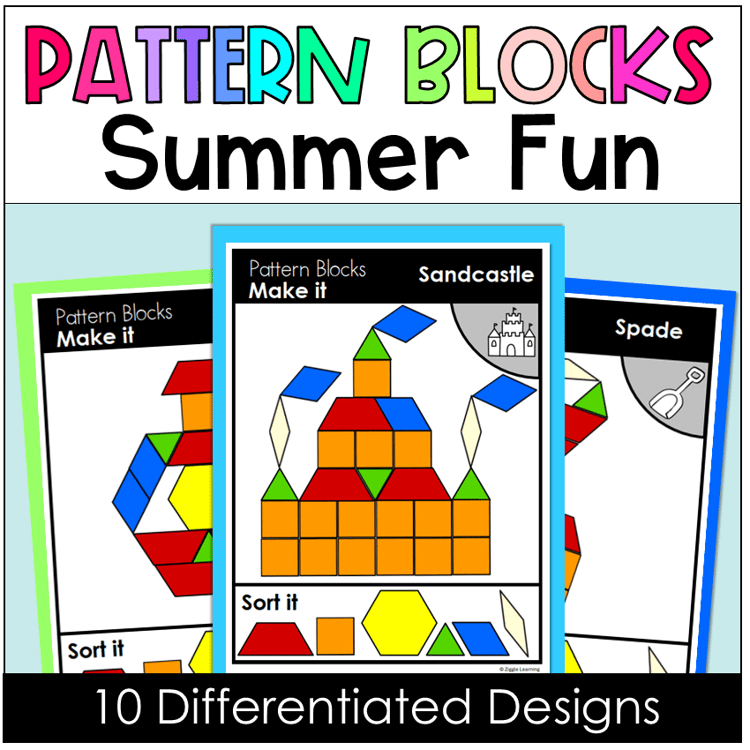 Pattern block mats with summer fun
