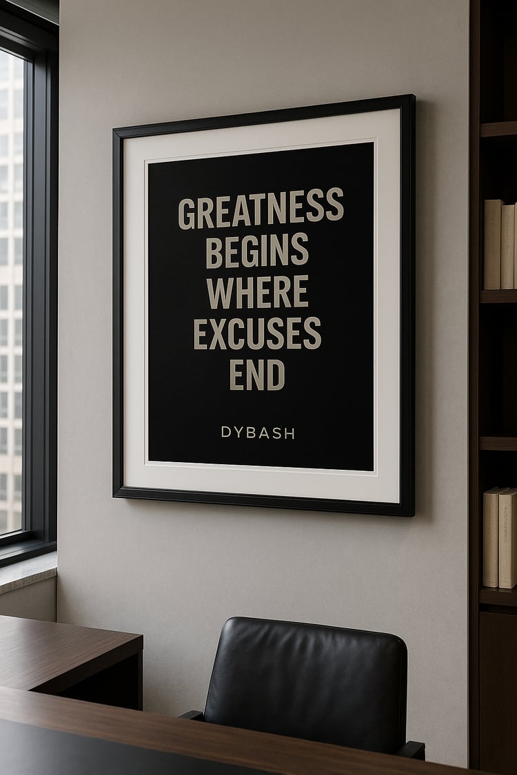 Inspiring digital wall art with motivational quote for home or office décor.