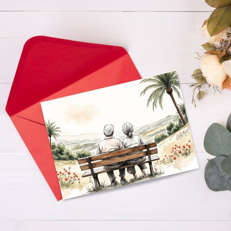 4 Cards for Elderly Couples (Color & B&W PDF)