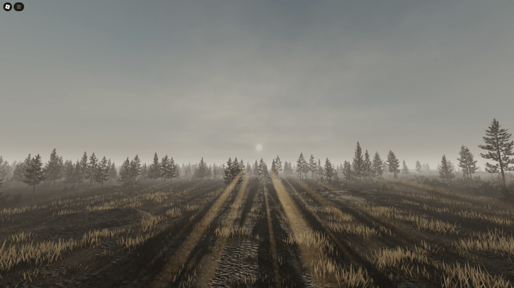 Roblox Western Russian military border map with forest and mud roads