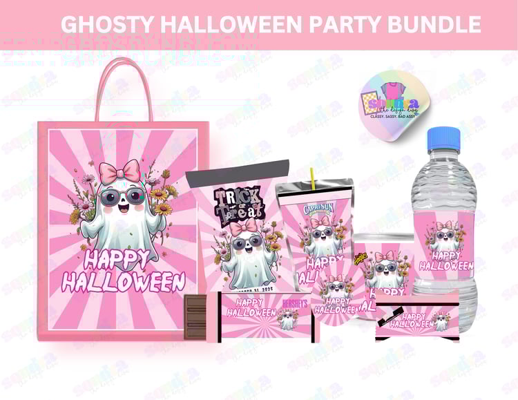 halloween party favor, ghost party favor, pink halloween ghost, halloween treat bag, halloween party diy