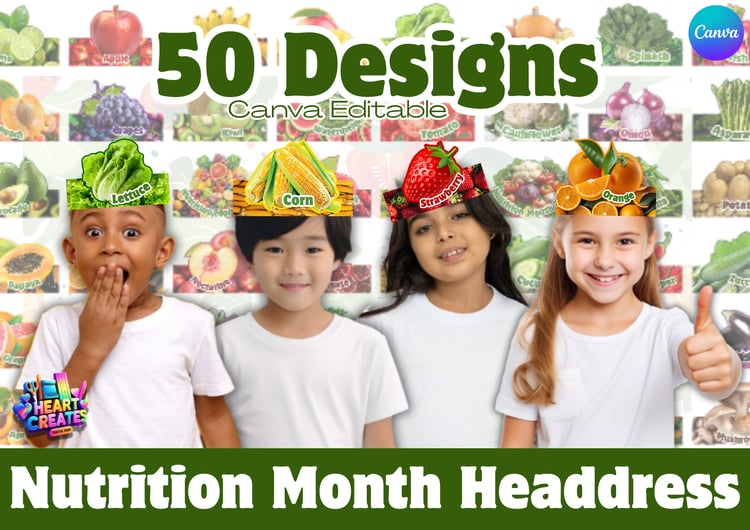 NUTRITION MONTH HEADRESS, FRUITS AND VEGETABLES HEADDRESS