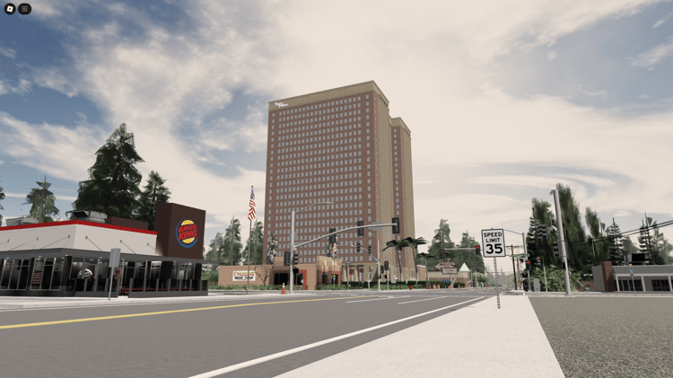 Roblox city map of Tacoma, Washington with detailed streets and shops