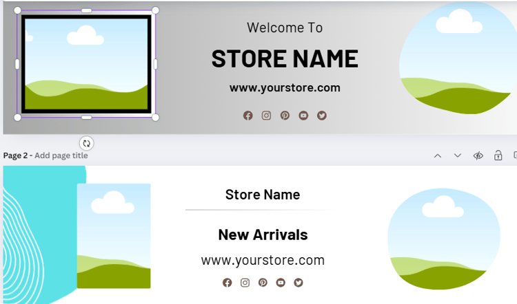 etsy banner, canva editable, canva mockup