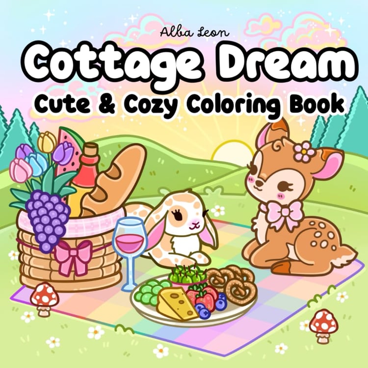 Cottage Dream Cute & Cozy Coloring Book: CottageCore Aesthetic, High Quality cute, bold and easy Coloring Pages