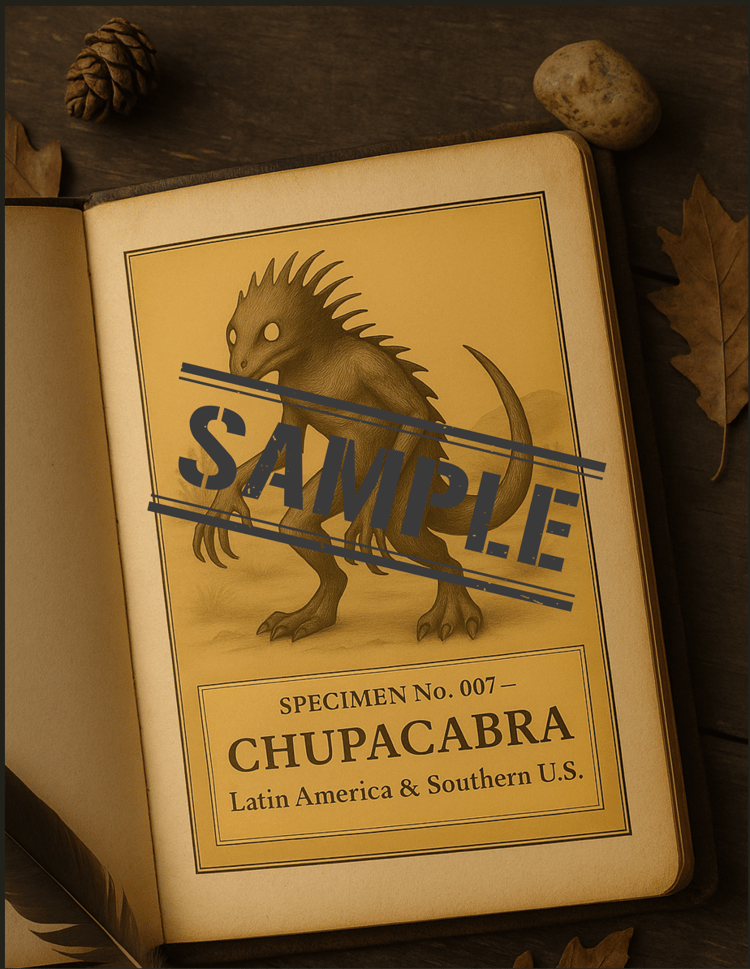 Specimen No. 007 — Chupacabra (Vintage Cryptid Art Print, 8x10, 300 DPI)