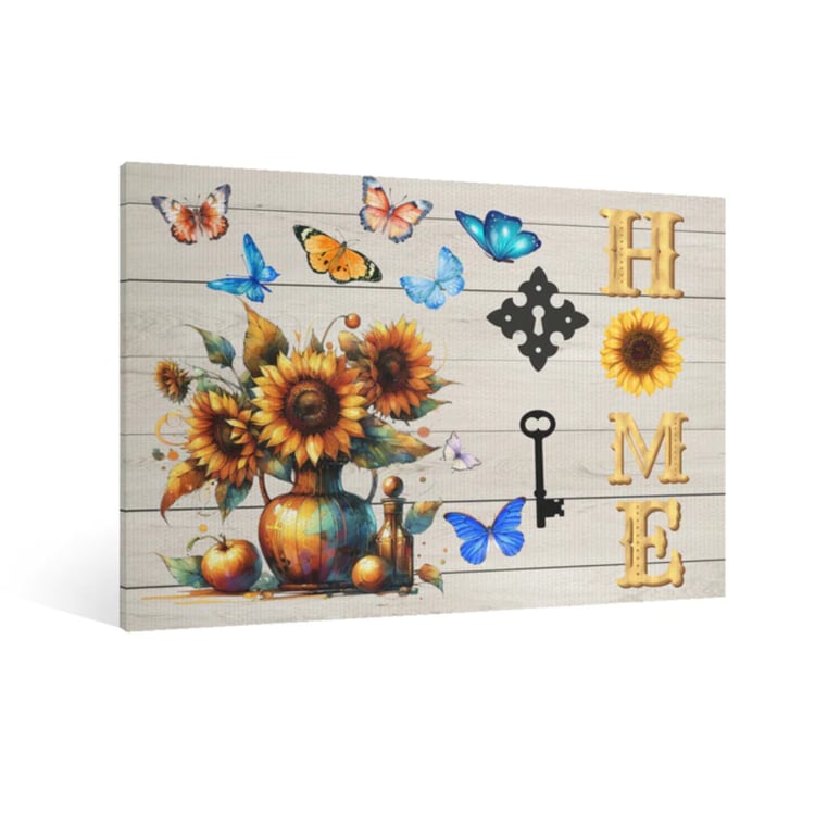 Sunflower Canvas Wall Art for Living Room Bedroom or Kitchen – Rustic Floral Home Decor