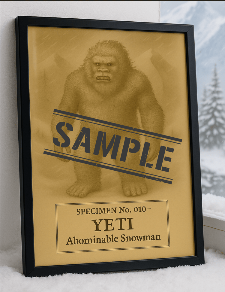 Specimen No. 010 — Yeti Vintage Cryptid Art Print (8"x10")