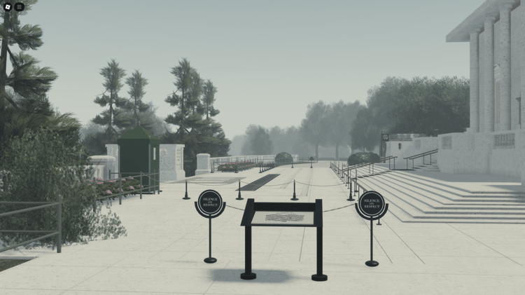 Tomb of the Unknown Soldier tribute area in Roblox