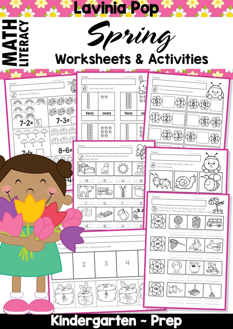 Kindergarten Worksheets - Spring PDF