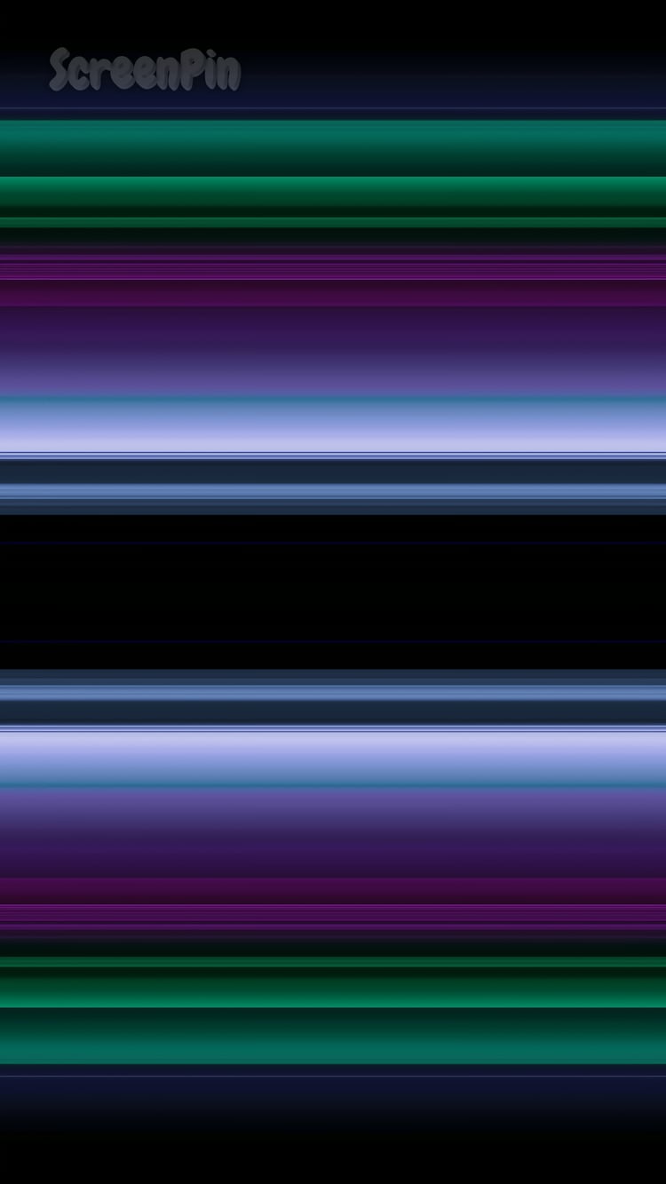 A minimalist digital wallpaper featuring alternating purple and jade green stripes with soft gradients and a clean, modern aesthetic.