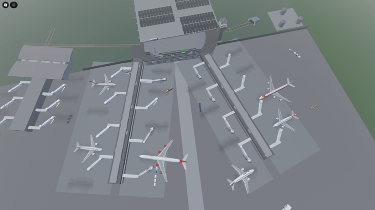 Detailed airport terminal interior in Nigerian Roblox map