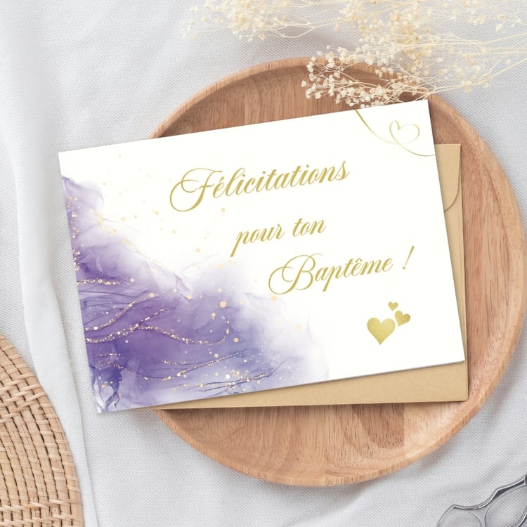 4 cartes de félicitations pour baptême JW